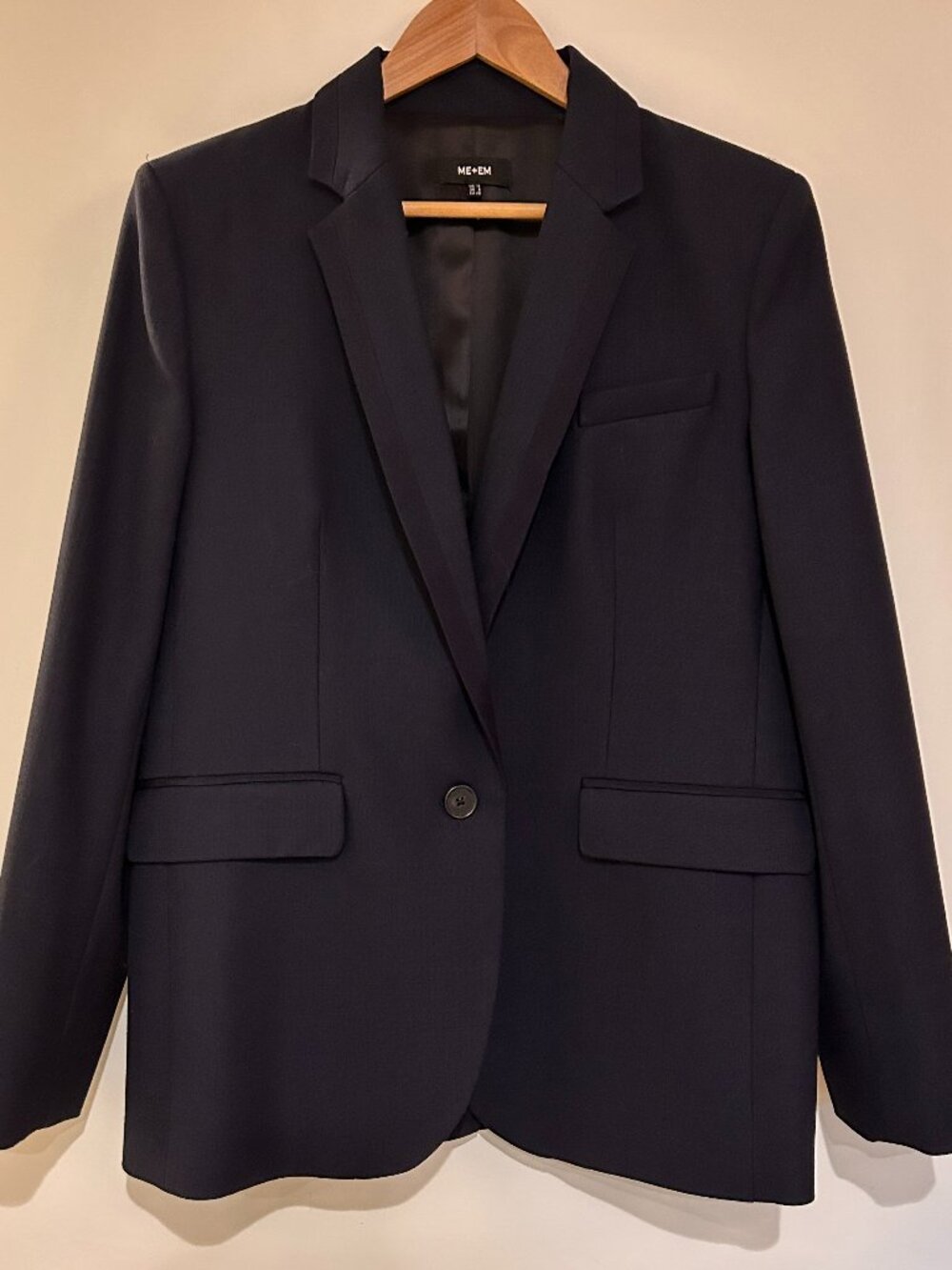 ME+EM Oversized Dark Navy Single Breasted Blazer SZ8 NEW